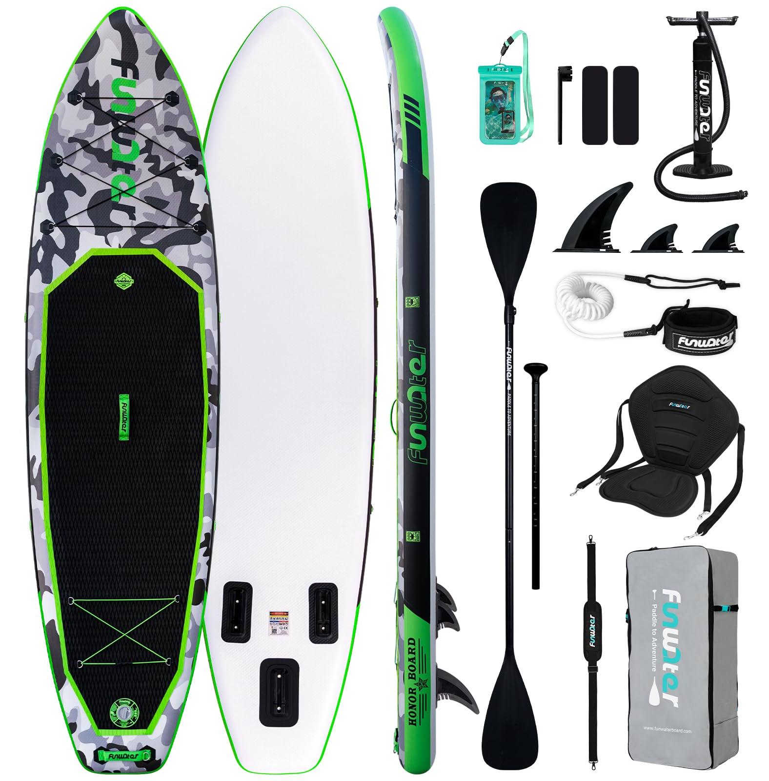 Aufblasbares Stand-Up-Paddleboard, 10'10" (ca. 330 cm), Tarnmuster, Material: PVC