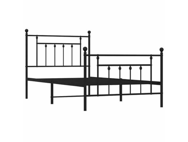 vidaXL Bettgestell mit Kopf- und Fußteil Metall Schwarz 100x190 cm