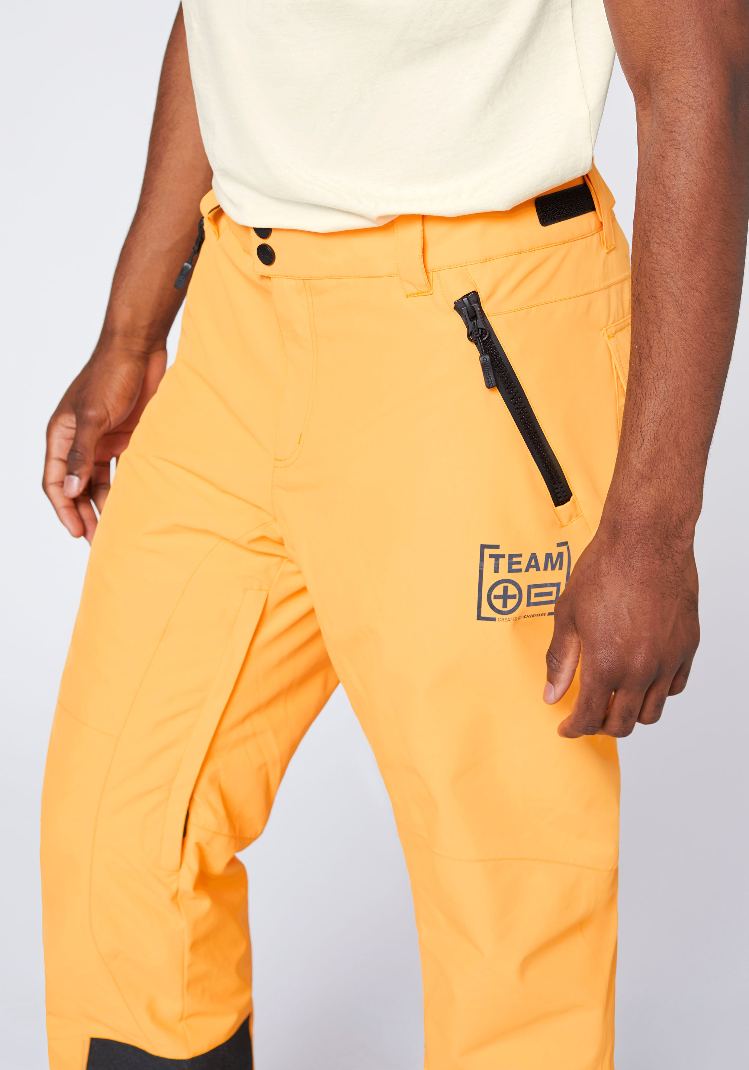 Skihose CHIEMSEE, Herren, Gr. 46, Normalgrößen, orange (blazing orange), 100% Polyester, unifarben, regular fit, Hosen Skihose, - 10.000 WP/ 10.000 MVP