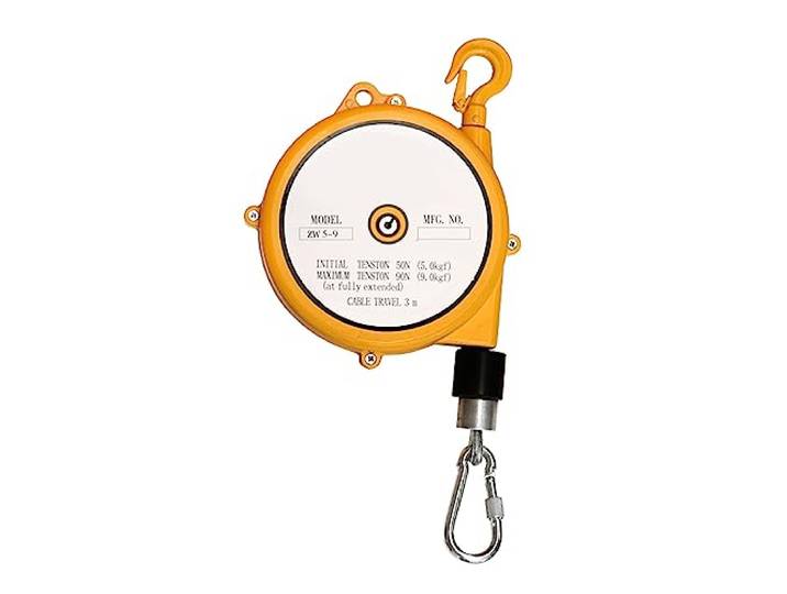 Federausgleicher-Hängehalter, einziehbarer Werkzeugausgleicher, selbstsichernder Haken, Drahtseil(5-9kg)