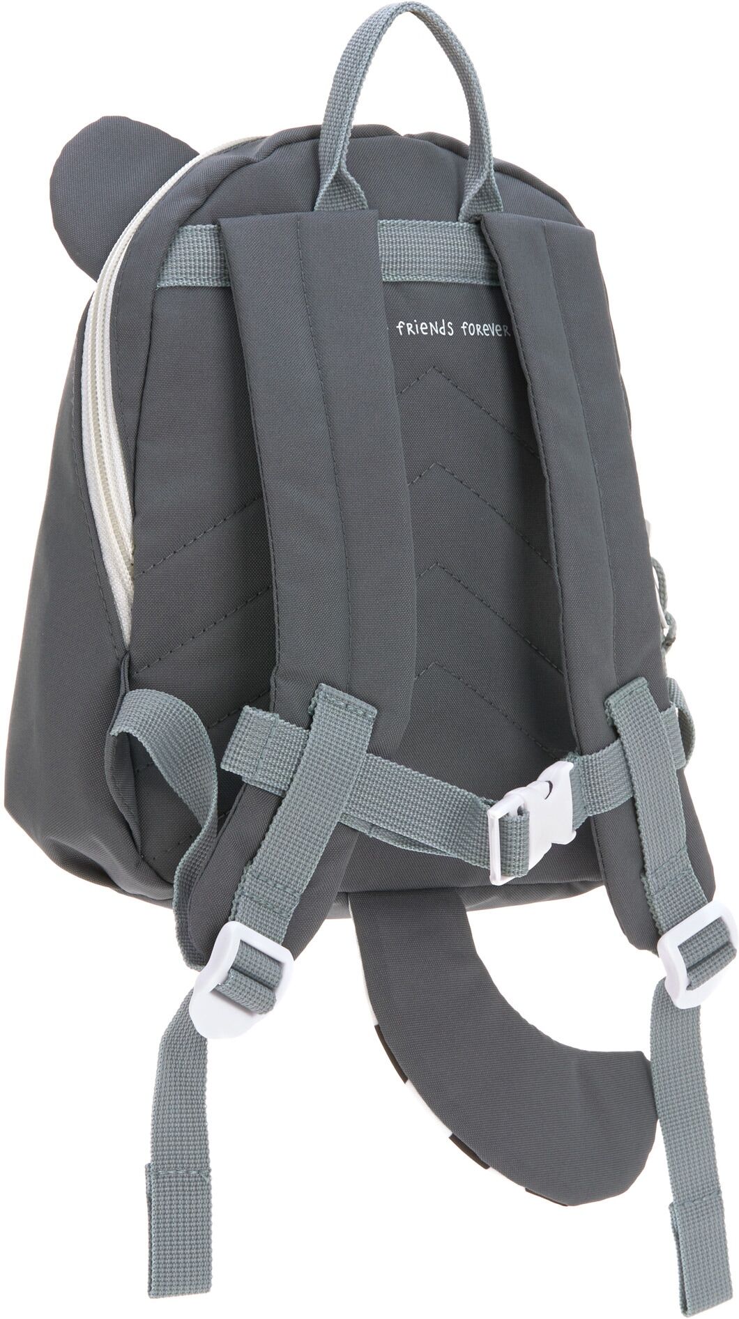 Kinderrucksack LÄSSIG "About Friends, Tiny Backpacks, Racoon", Jungen, Gr. B/H/T: 20cm x 24cm x 10cm, grau, Polyester, Rucksäcke Kinderrucksack, PETA-approved vegan