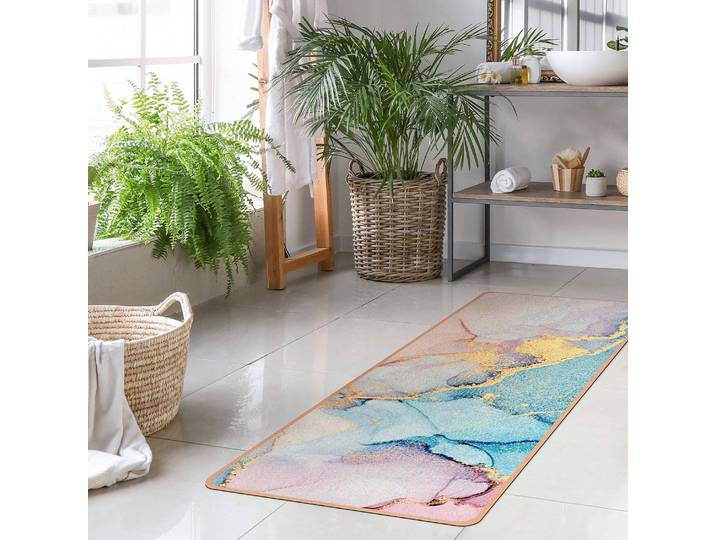 Läufer/Yogamatte Aquarell Pastell I 183 x 61cm Multicolor