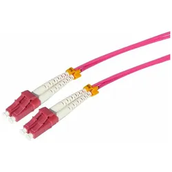 Tecline LWL Patchkabel HD 50/125μm Multimode OM4-Faser LC Duplex Stecker/Stecker - Kabel (25 m), Netzwerkkabel
