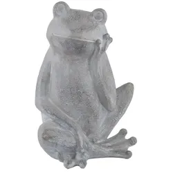 Deko Frosch   ¦ grau ¦ Keramik ¦ Maße (cm): B: 26 H: 31 T: 17.5