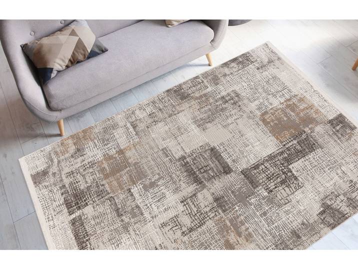 Teppich ME GUSTA Akropolis 425 , grau (grau, silber), B:80cm H:12mm L:150cm, Polyester, Teppiche, Teppich, flacher Teppich mit Baumwollrücken, attraktiver Vintage-Look