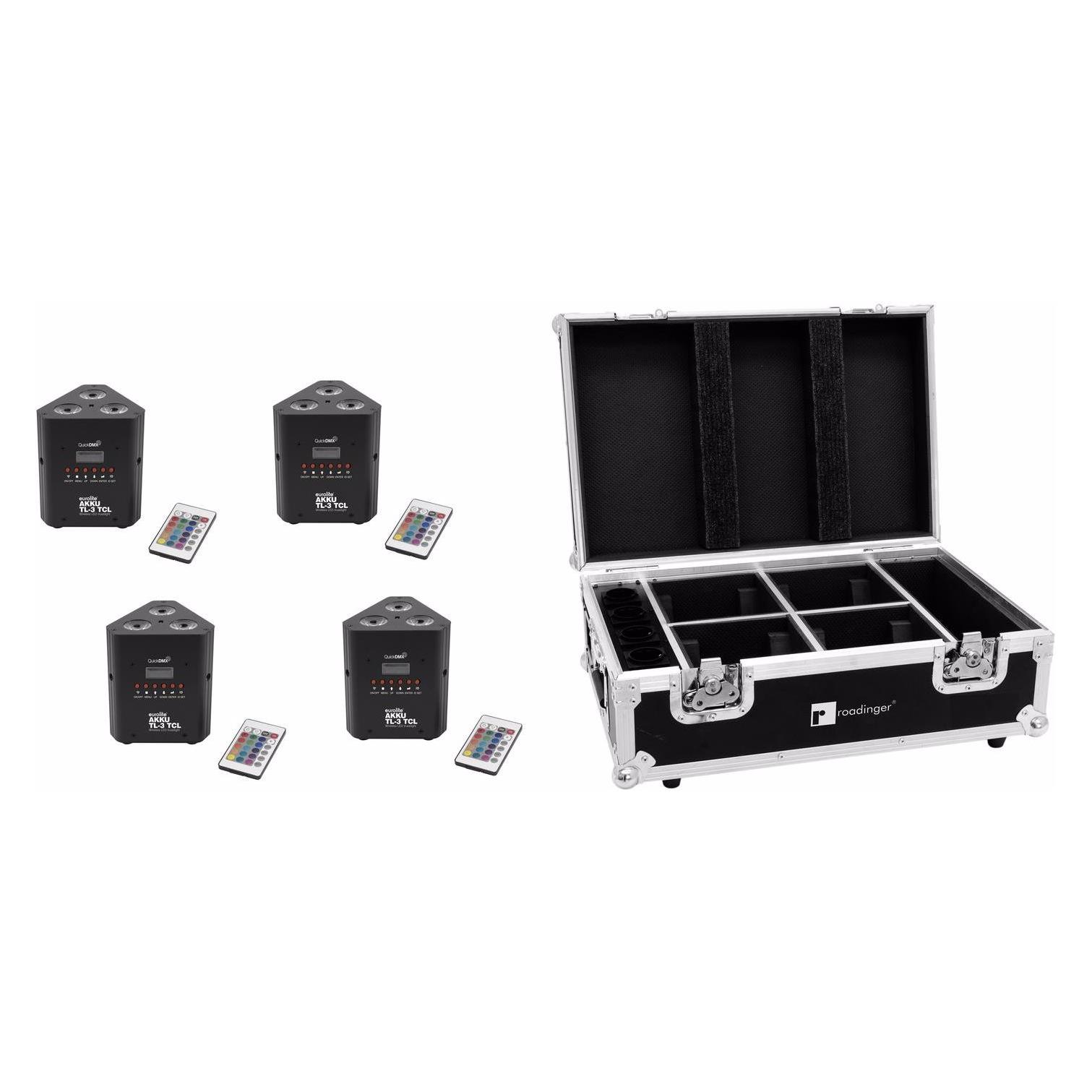 Eurolite Set 4x AKKU TL-3 TCL QuickDMX + Case mit Ladefunktion (3 W, LED) (20000399)
