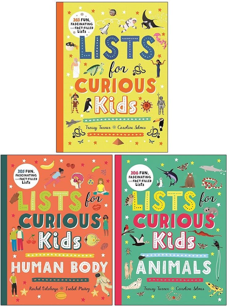 MACMILLAN Lists for Curious Kids 3 Book Collection Box Set – Human Body, Animals & More   Educational Fact Books for Children by Tracey Turner & Rachel Delahaye