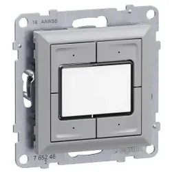 Legrand 765712 Seano MyHome Szenentaster zum Abrufen von 4 Szenarien in der Farbe Aluminium
