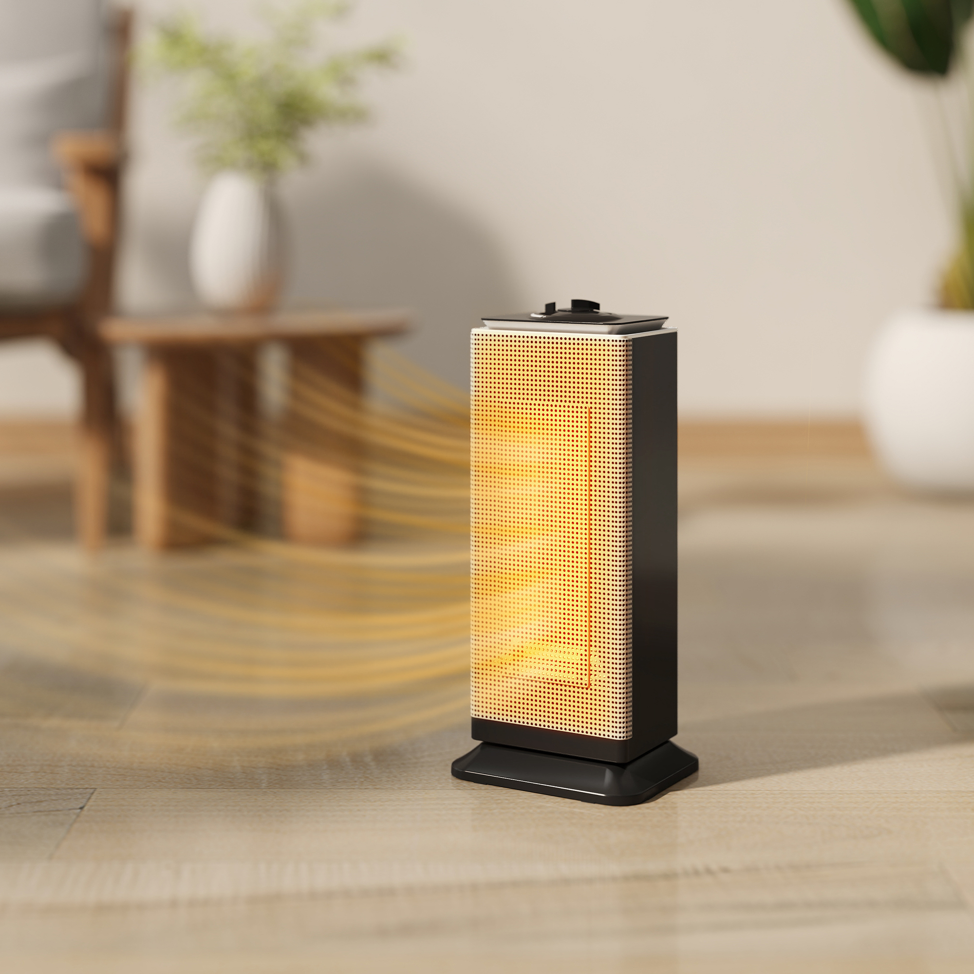 Homcom Termoventilatore Ceramico Elettrico 2000W con Oscillazione, Termostato Regolabile e 3 Modalità, 18x15x40,5 cm, Nero   Aosom Italy