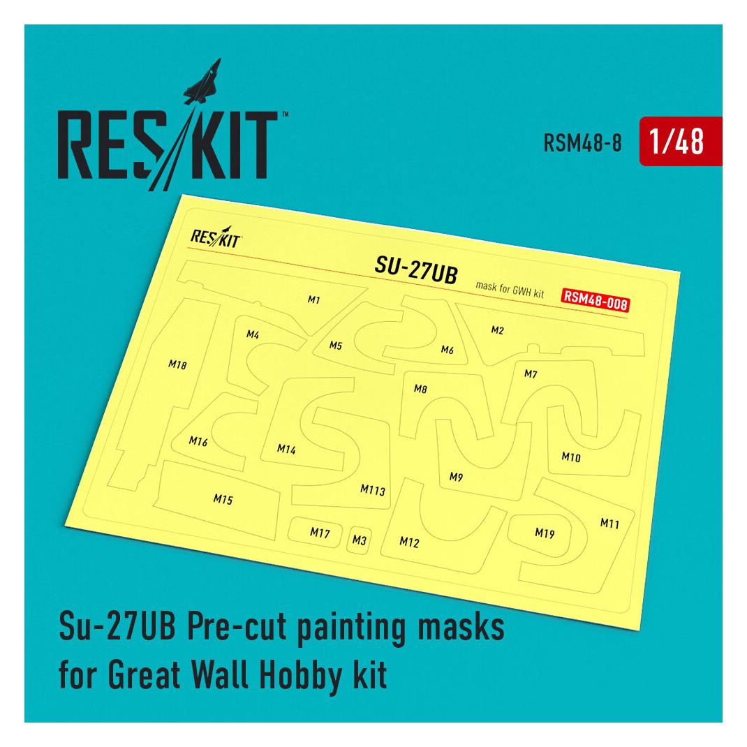 ResKit Su-27UB Pre-cut painting masks for GWH kit (RSM48-0008)