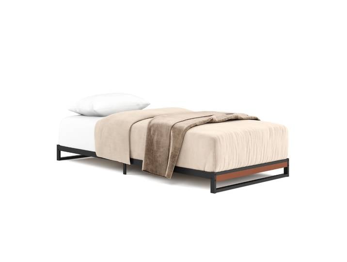 Metallbett HERTA 90 x 200 cm schwarz/natur