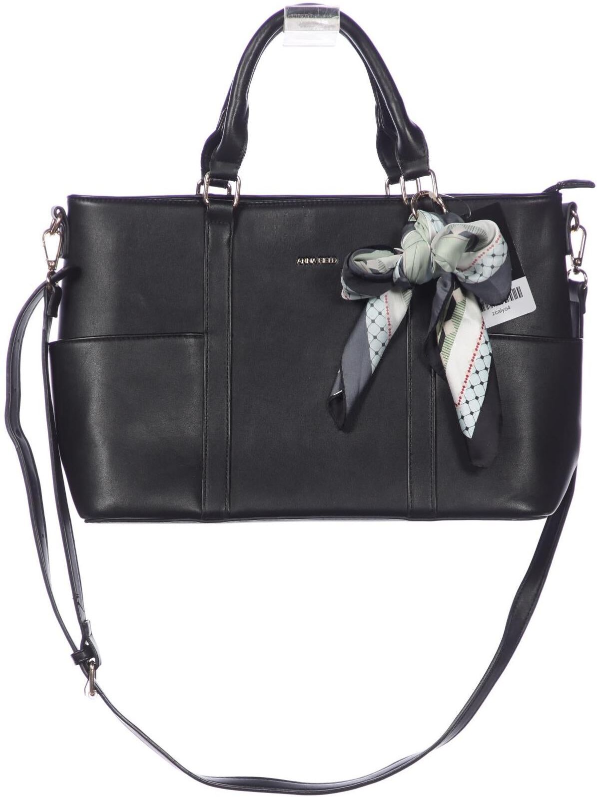Anna Field Damen Handtasche gross, Schwarz, Kunstleder / Synthetik - Second Hand