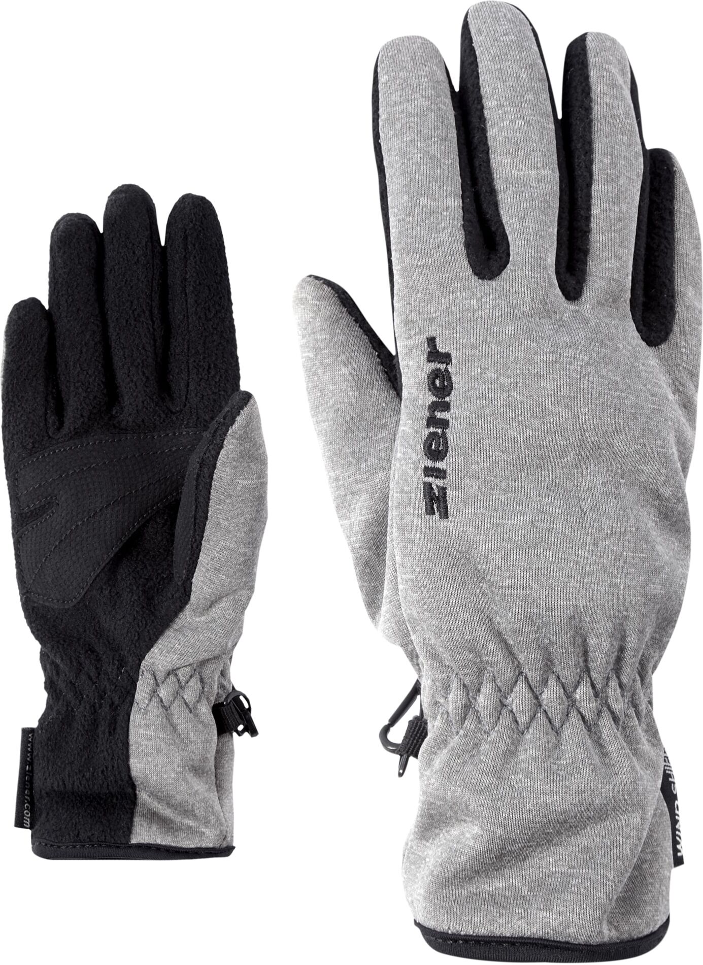 Multisporthandschuhe ZIENER "LIMPORT-Z JUNIOR", Kinder, Gr. 7, grau (grau melange), Materialmix, Handschuhe Multisporthandschuhe, warm, winddicht, wasserabweisend, atmungsaktiv, elastisch grau melange 7