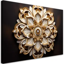 WANDBILD ai abstrakte goldene blume 3d