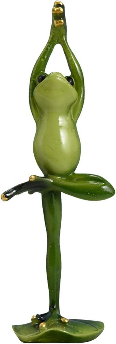 Groen Kikker Beeldje Yoga Decoratie Hoogte: 23,5 cm