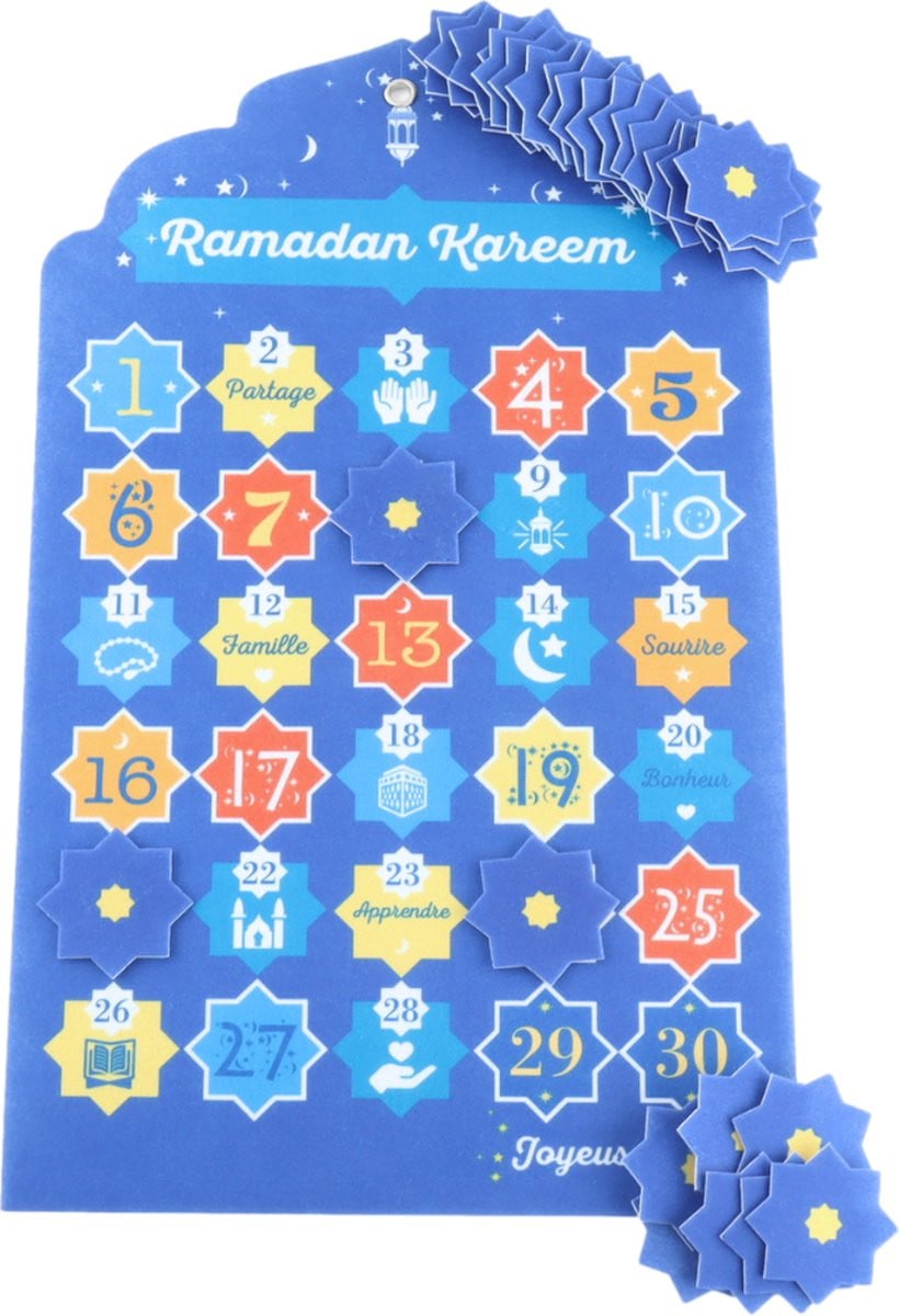 Orange85 Ramadan Kalender Mubarak Aftelkalender Blauw met Sterren