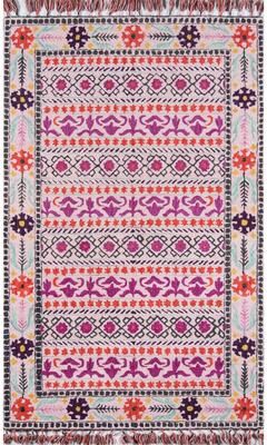 Momeni Tahoe Hand-tufted Pink Geometric/Floral Wool Area Rug