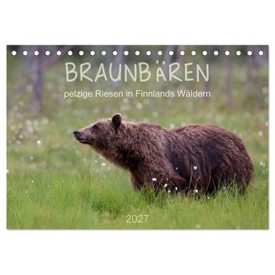 Braunbären - pelzige Riesen in Finnlands Wäldern (Tischkalender 2027 DIN A5 quer), CALVENDO Monatskalender
