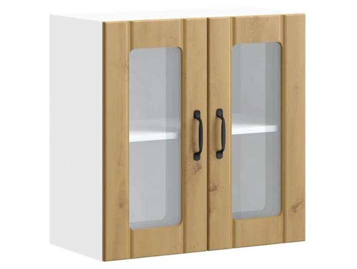 KGHFDVB Küchen-Hängeschrank 60 x 31 x 60 cm mit Glastür Lucca Holzwerkstoff Holzwerkstoff und Glas, Glastüren für schnellen Überblick, Wandmontage ohne Bodenfläche, 70 kg Tragfähigkeit, Fächer