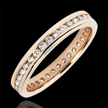 Edenly Trauring Ursprung - Diamantenbett - Kompletter Kreis - 9 Karat RosÃ©gold