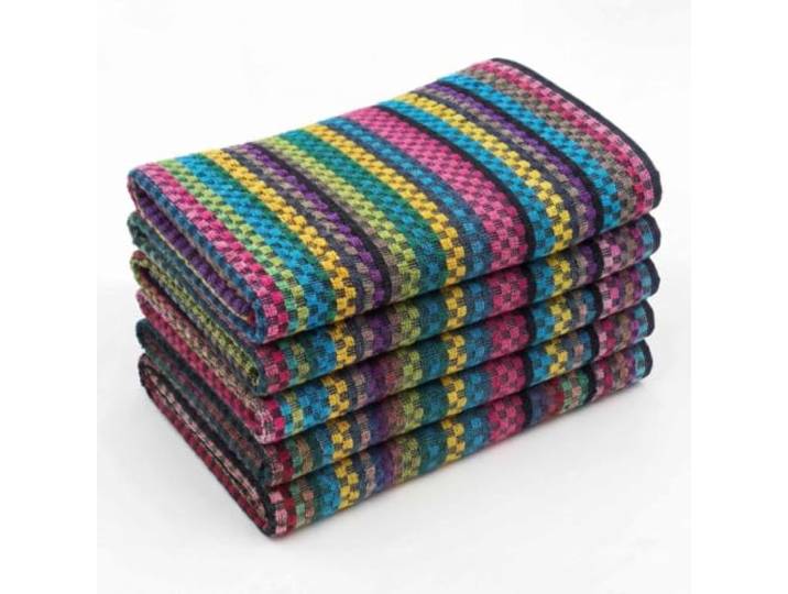 Delindo Lifestyle Grubentücher aus 100% Baumwolle, bunt kariert, 5er Set, Geschirrtücher in 50x90 cm