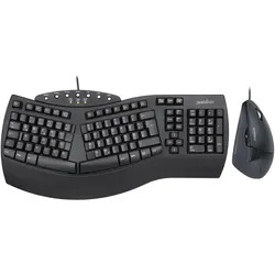 Perixx PERIDUO-512 DE, Tastatur- und Maus-Set, kabelgebunden, ergonomisch
