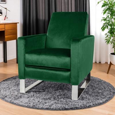Pushback Recliner with High Metal Legs, Padded Seat and Backrest for Living Room Bedroom