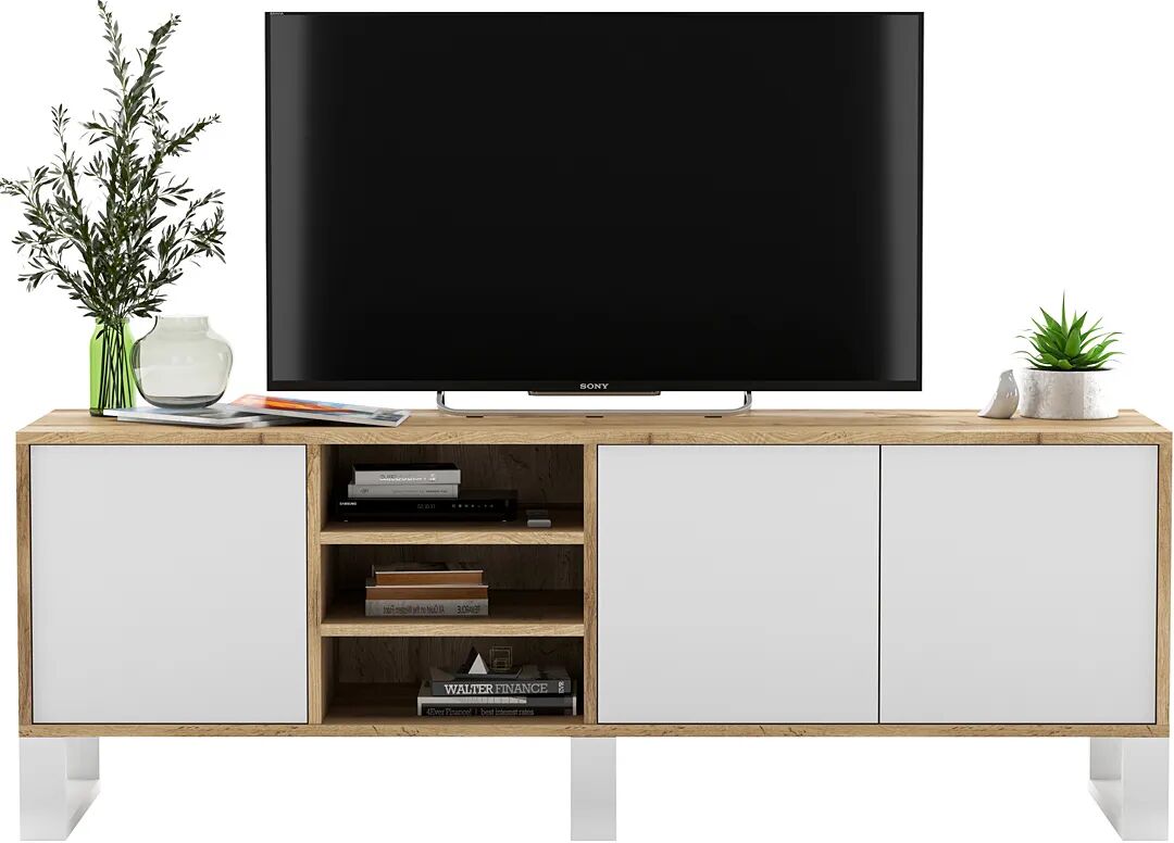 Edinos Szafka na TV dąb wotan + biały G4-E55