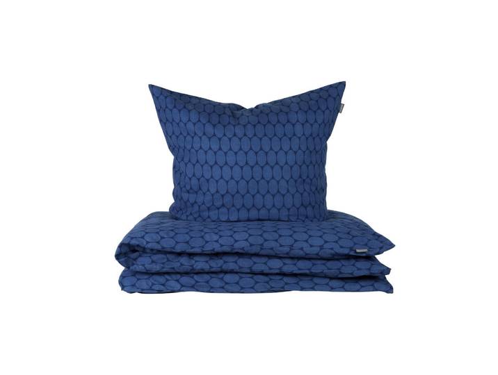 Schiesser Bettwäscheset Drops - Feinbiber - 2-teilig - 155x220 cm - Dunkelblau, 155x220 cm, Heimtextilien, Bettwäsche & Leintücher, Bettwäsche