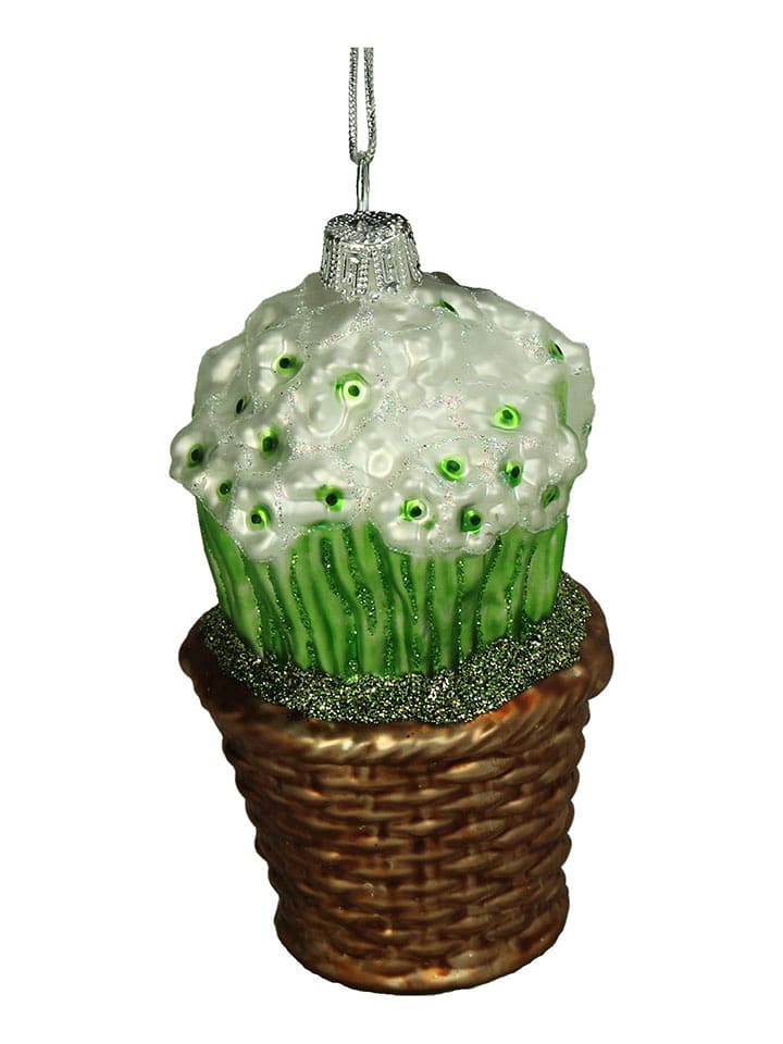 Kersten Baumschmuck "Basket with flowers" in Grün/ Braun - (H)11 cm - onesize