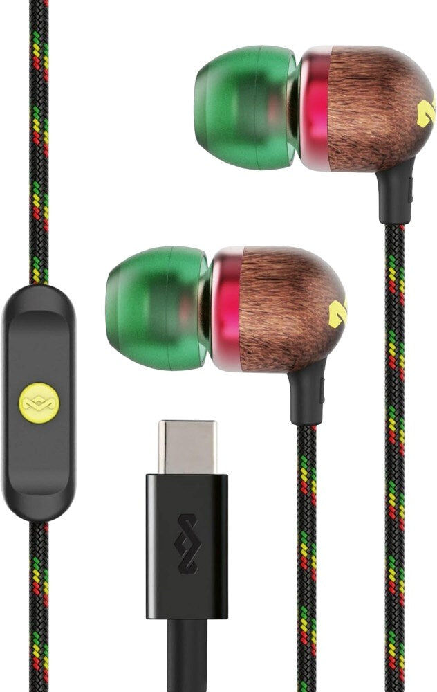 House of Marley Smile Jamaica In-Ear Høretelefoner m. USB-C - Rasta