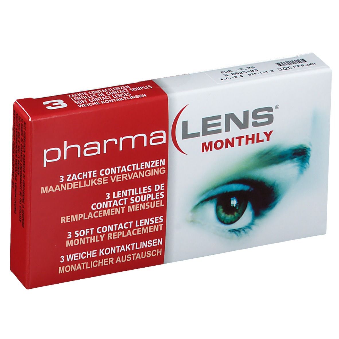 PharmaLens Maandlenzen (Dioptrie -2.75) 3 St Kontaktlinsen