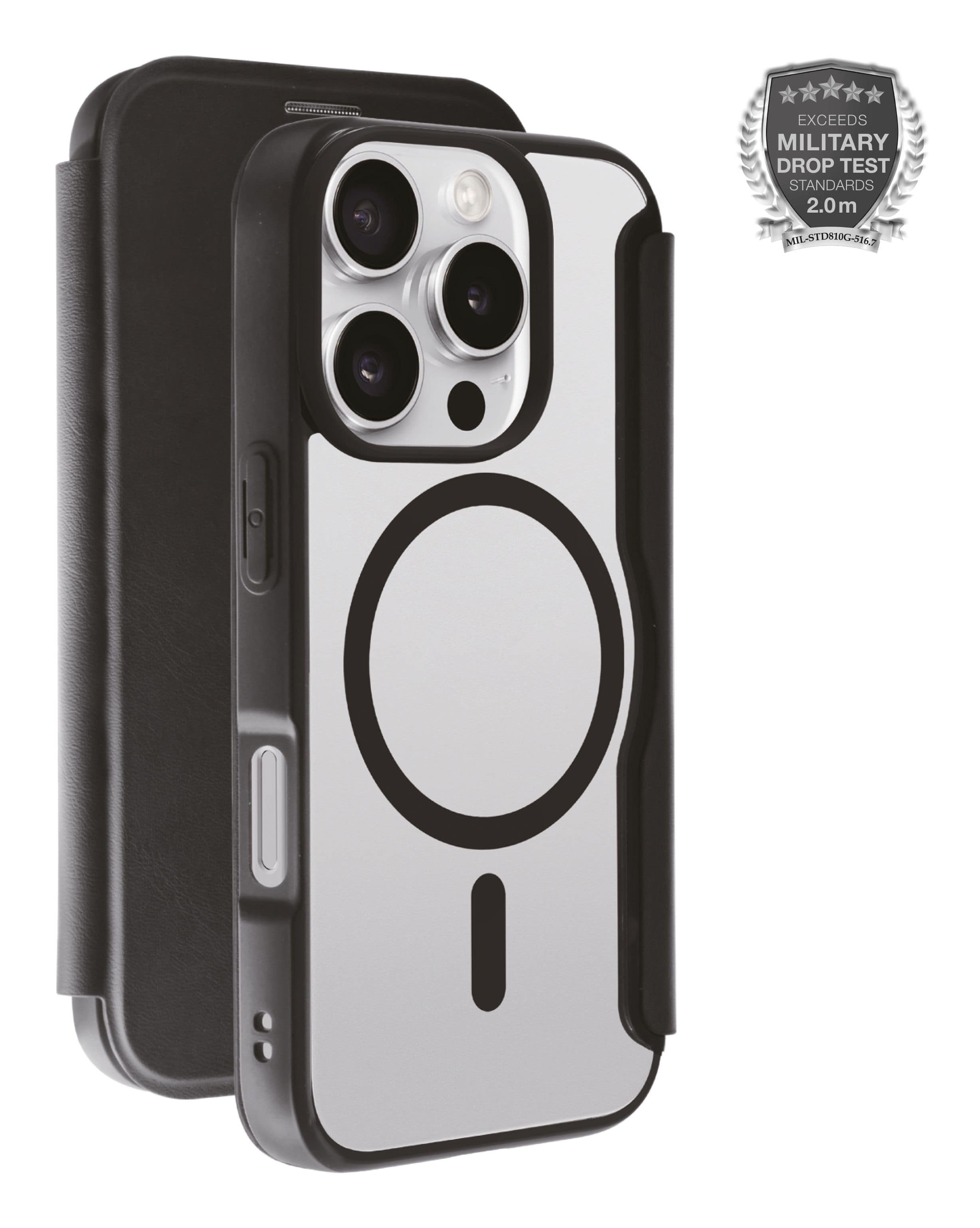 Vivanco Geldbörsenhülle für iPhone 16 Pro Mag Premium Wallet (Schwarz) 64227