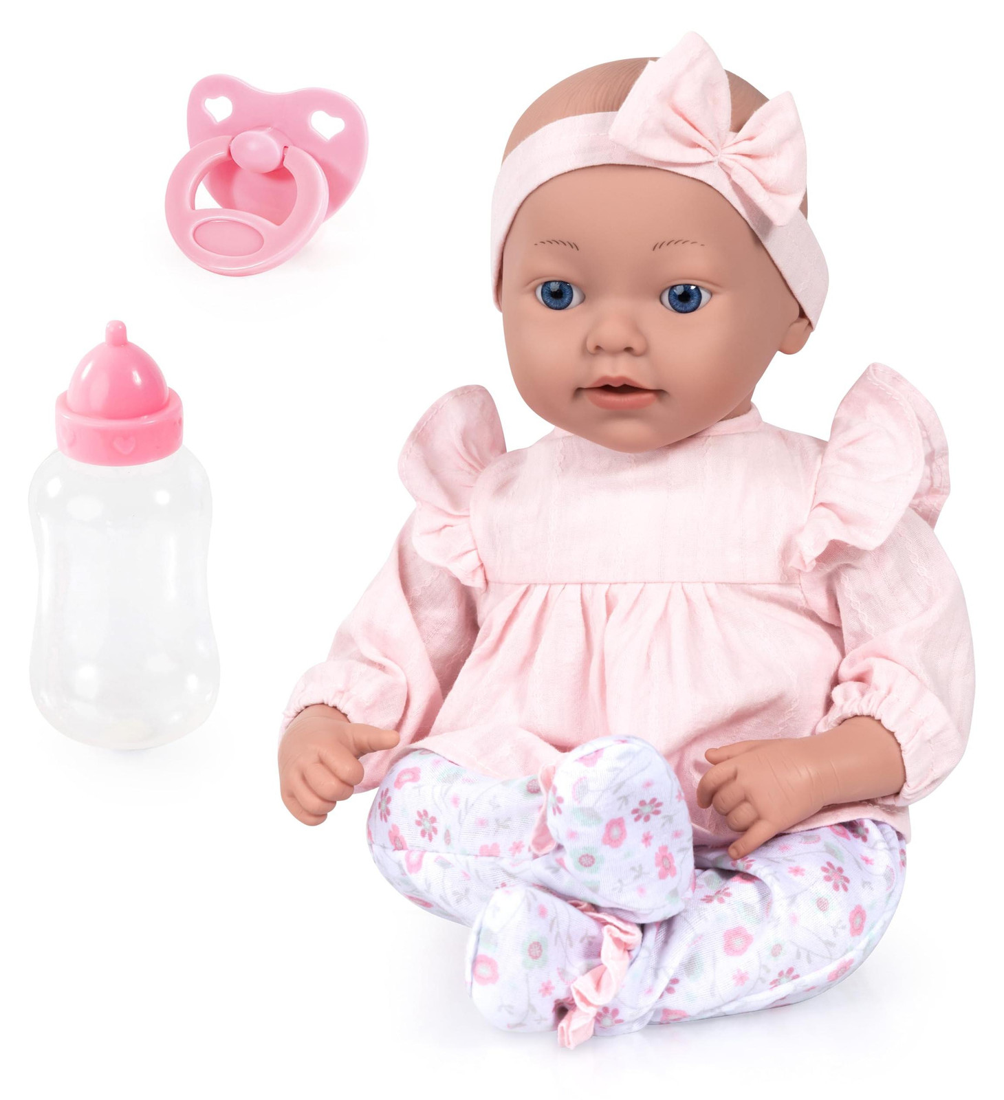 Bayer Design Reborn baby pop, levensecht en realistisch, 38 cm, inclusief fopspeen en fles