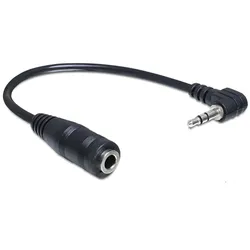 DELOCK Kabel Audio Klinke 2,5mm St gewinkelt/3,5mm Bu 0,14m, 3 Pin