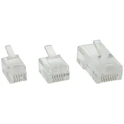 InLine Modularstecker 6P4C RJ11 zum Crimpen auf Rundkabel, 10er Pack