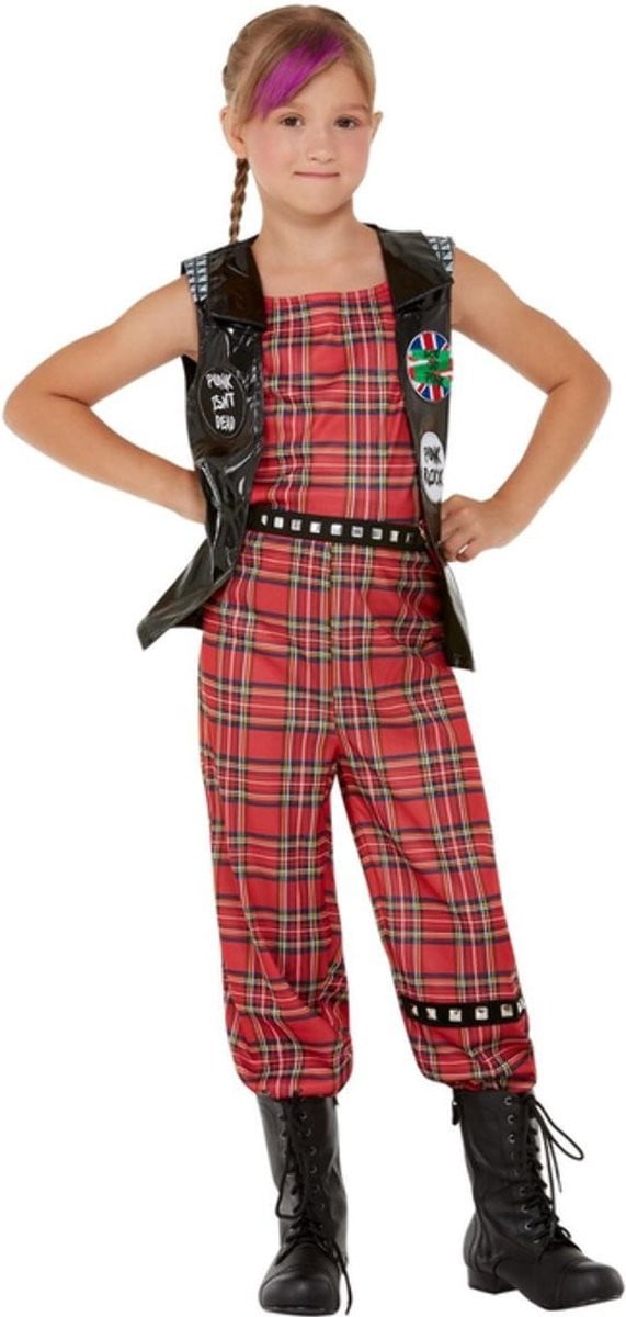 Smiffys Punk Rocker Kinder Kostuum - Rood - tot 6 jaar
