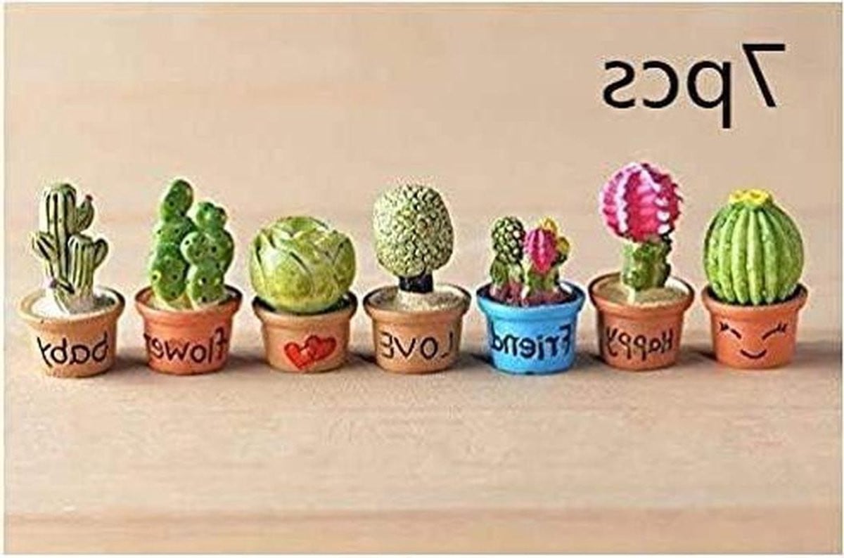 Kunstmatige Cactus in Pot - Groene Miniatuur Succulent - Decoratieve Hars Bonsai voor Micro Tuinen