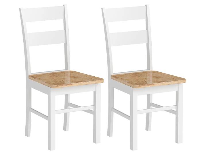 HOMCOM Esszimmerstühle 2er Set Küchenstuhl mit Rückenlehne, Armlose Stühle Eiche