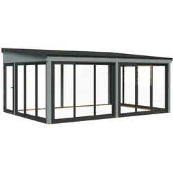 Palmako Glashaus Lumi 23,3 m2 - (Wintergartenanbau) Slide weiß lackiert