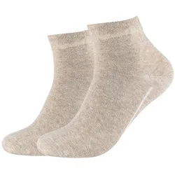 2er Pack camano Soft Bamboo Quarter Socken 8200 - nature melange 43-46