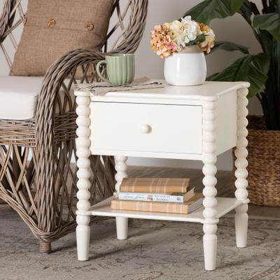 Rimona End Table with Bobbin Legs by Baxton Studio in White (Size OS)