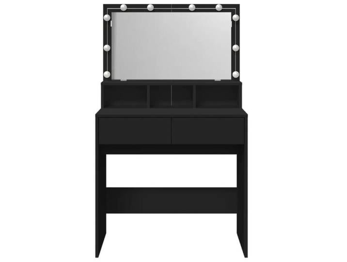 Promotion mai  * Coiffeuse avec LED - Table de cosmétique - noir 80x41x134 5 cm EU326848186
