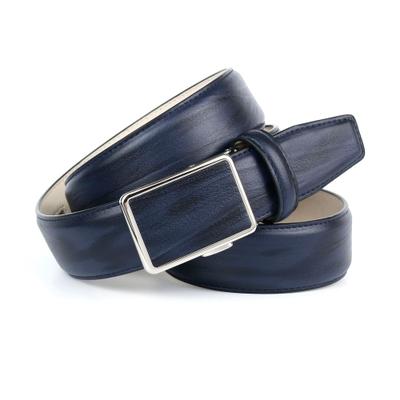 Ledergürtel ANTHONI CROWN, Herren, Gr. 85, blau, Leder, gemustert, Gürtel Ledergürtel, in angesagter Marineblau Farbe