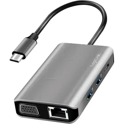 LogiLink UA0410 (USB-C, 7 Ports), Dockingstation + USB Hub, Grau