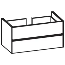 Artiqua 116 Waschtischunterschrank, Weiß Glanz, 116-WU2L-AC08-7050-68 116-WU2L-AC08-7050-68