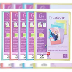 Exacompta 5859E 10x Sichtmapppen A4, PP, 50 Hüllen, Kreacover Pastell - Farben sortiert