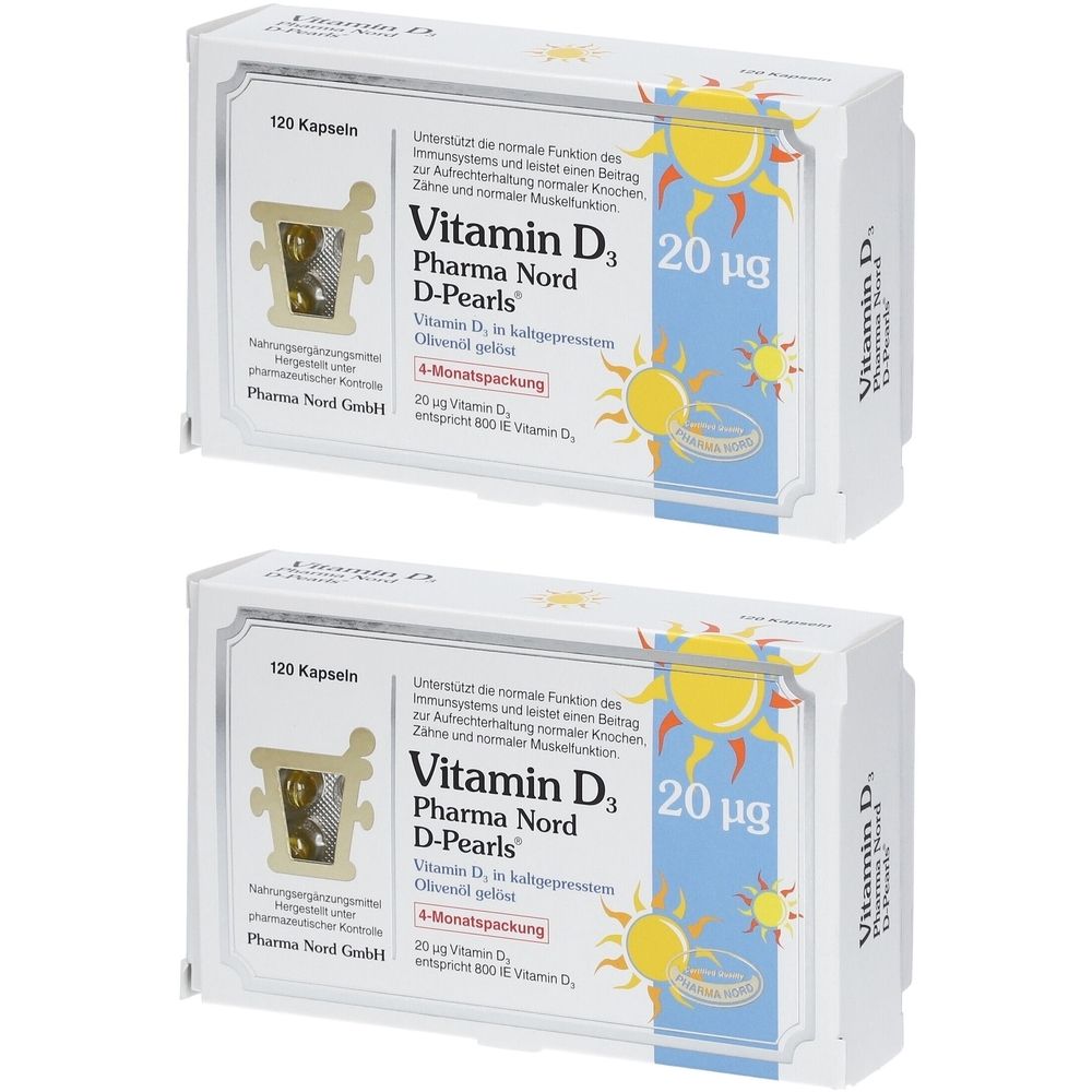 Vitamin D3 Pharma Nord 20 µg Kapseln 2x 2x120 St