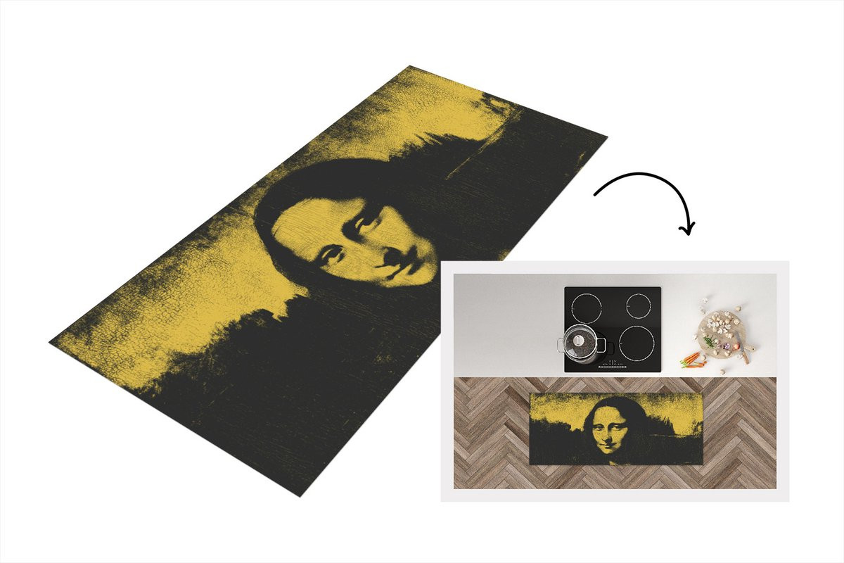 Keukenloper Mona Lisa Leonardo da Vinci - Vinyl - 120 x 50 cm