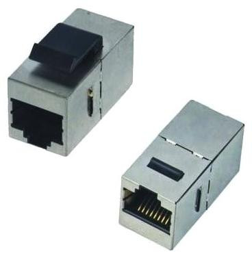 DATACOM paneelconnector STP CAT6 met 2x RJ45 (8p8c) rechte uitvoering